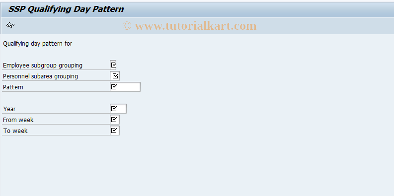 SAP TCode PTG3 - Display Qualifying Day Pattern (GB)
