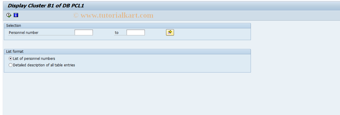 SAP TCode PT_CLSTB1 - Temp. Time Evaluation Results (ClusterB1)