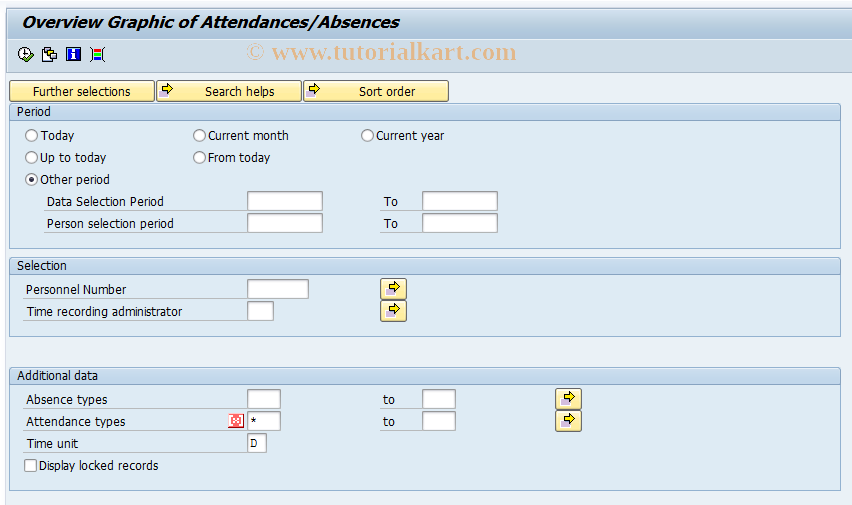 SAP TCode PT_LEA40_ABS - Att./Absences: Graphical Overview