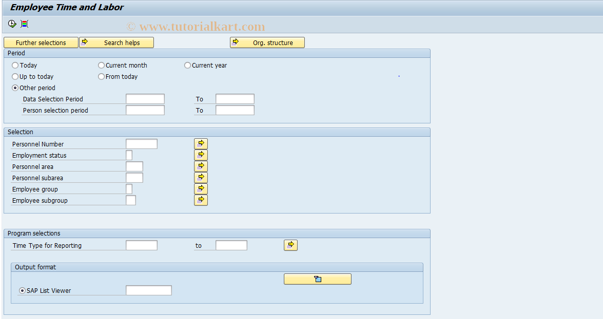 SAP TCode PT_QTAL - Employee Time and Labor