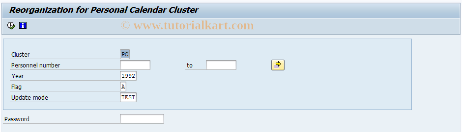 SAP TCode PT_REOPC -  Reorganization Pers. Calender (Cluster PC)