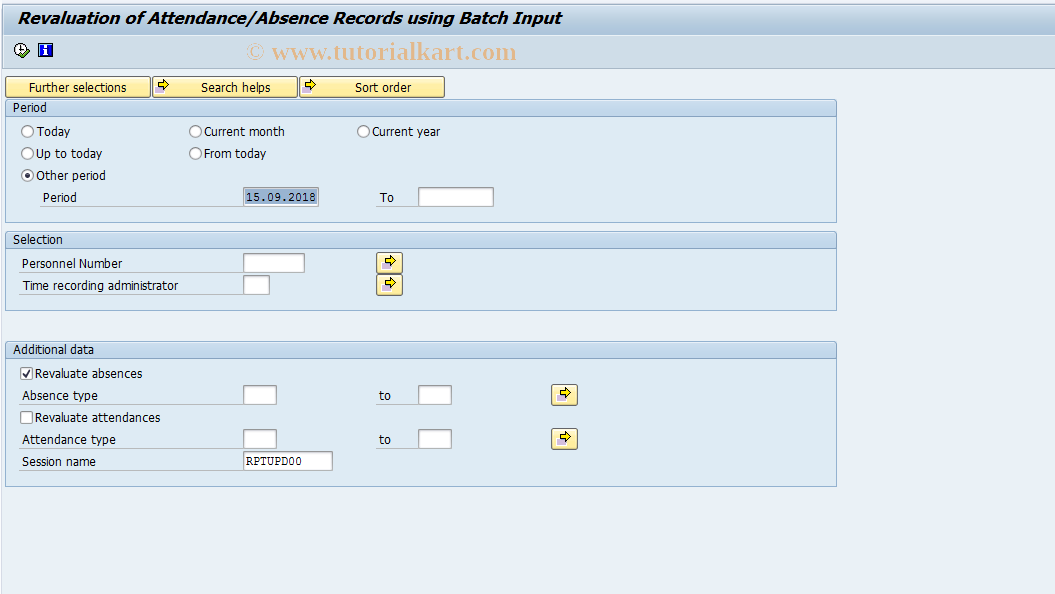 SAP TCode PT_UPD00 - Revaluation of Att./Absence Records