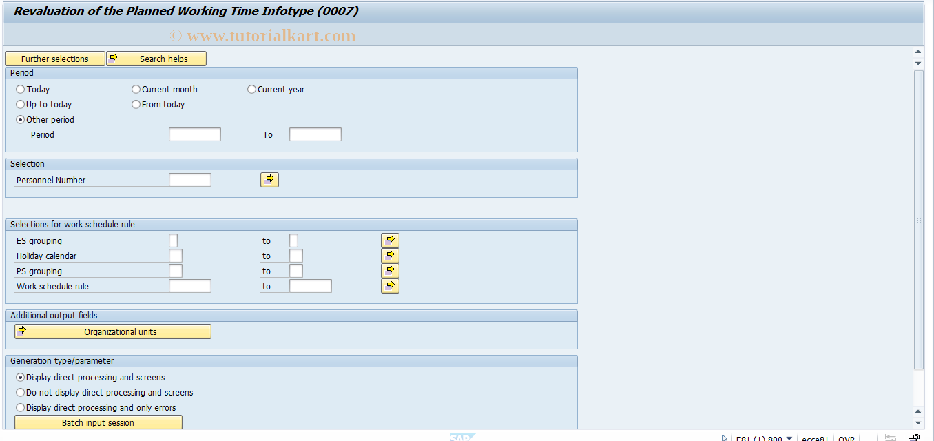SAP TCode PT_UWSH00 - Revaluate Planned Working Time IT