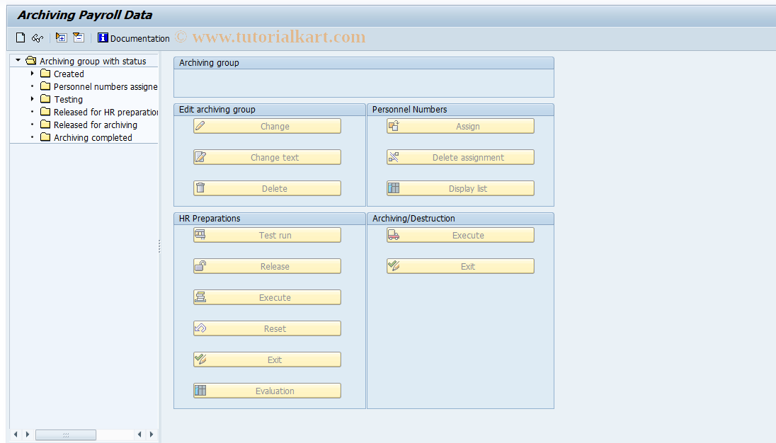 SAP TCode PU22 - HR Archiving