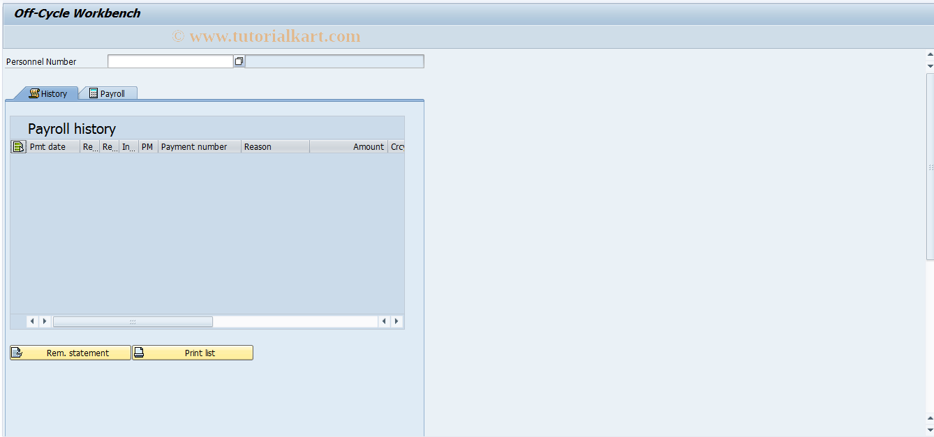 SAP TCode PUOC_13_CE - Off-Cycle Workbench Australia CE