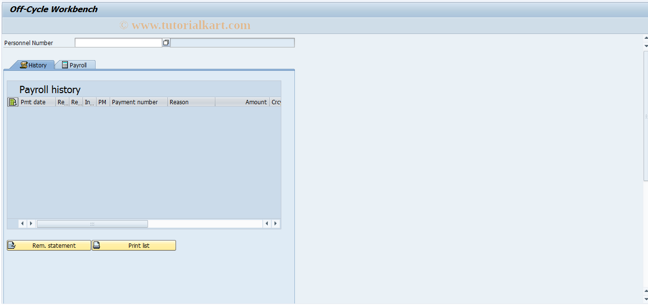 SAP TCode PUOC_41 - Off-Cycle Workbench for Korea