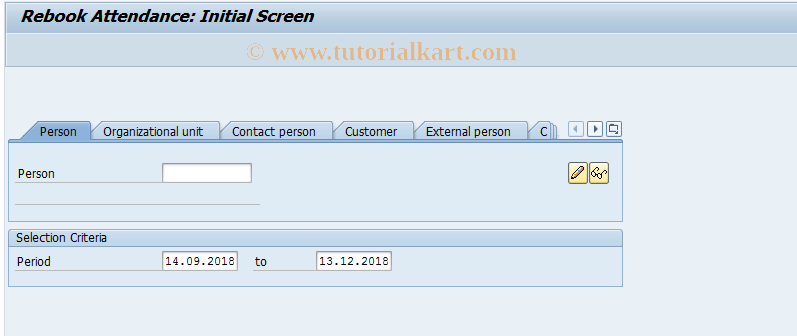 SAP TCode PV01 - Rebook Attendance