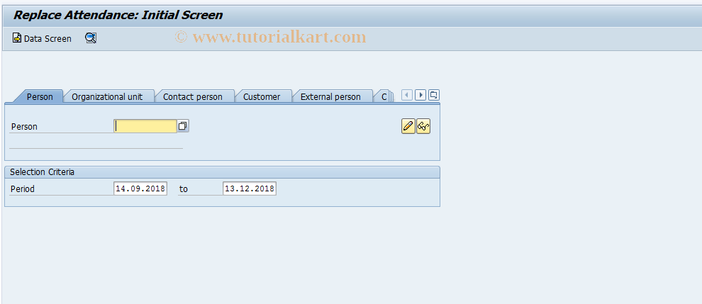 SAP TCode PV03 - Replace Attendance