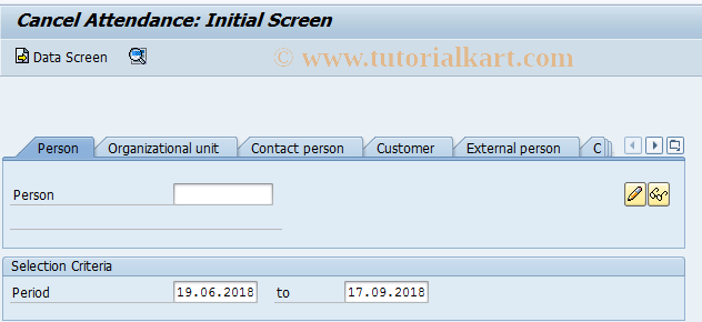 SAP TCode PV04 - Cancel Attendance