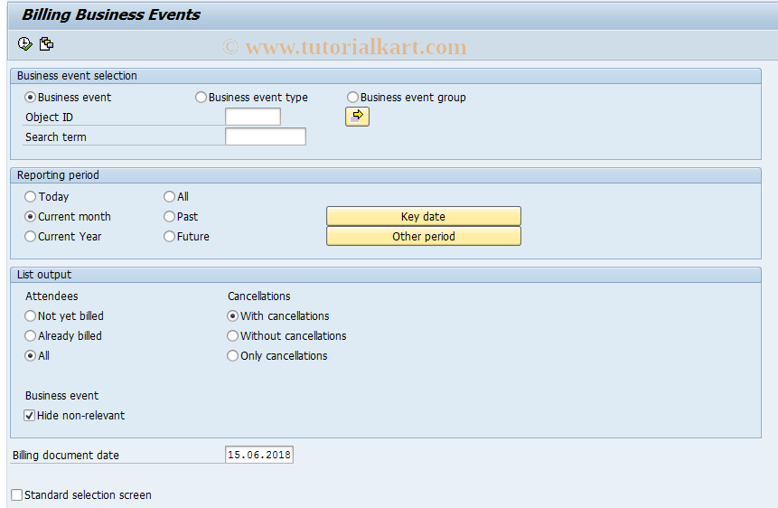 SAP TCode PV17 - Billing