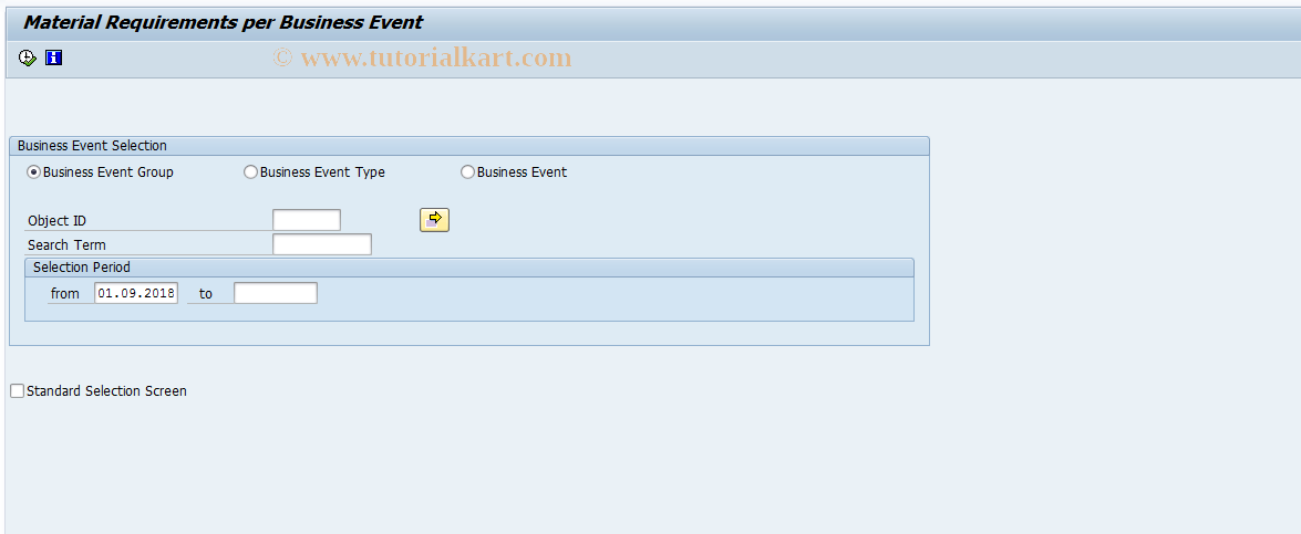 SAP TCode PV1M - Materials Procurement