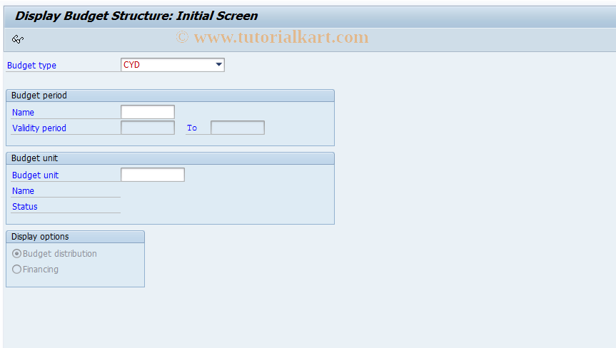 SAP TCode PVB2 - Display Business Event Budget