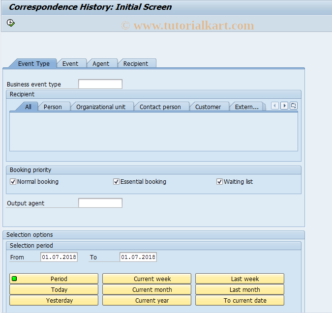 SAP TCode PVK0 - Correspondence History