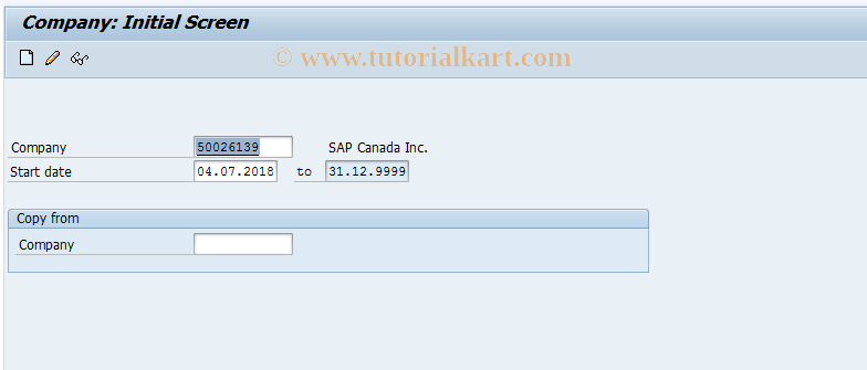 SAP TCode PVU0 - Create/Change Company