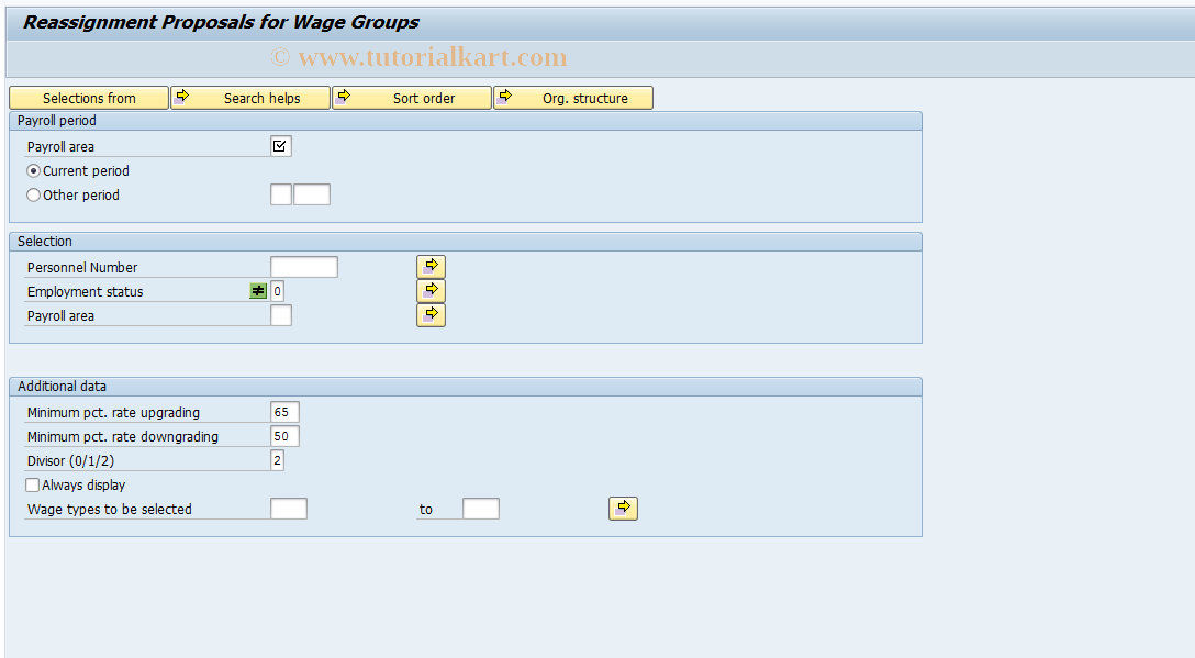 SAP TCode PW63 - Reassignment of Pay Scale Group