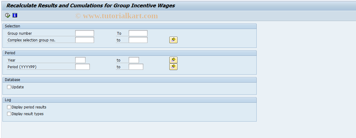 SAP TCode PW71 - Recalculate Group Incentive Wages