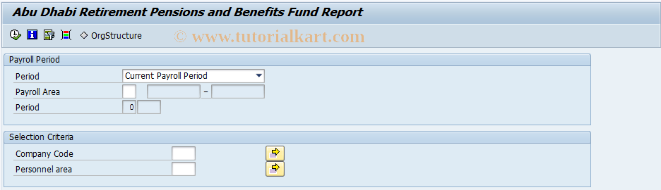 SAP TCode PY_AE_HAECADR0 - Abu Dhabi Retirement Pensions/Ben.