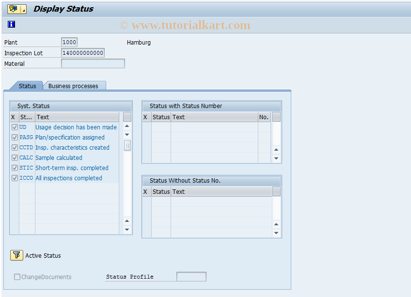 SAP TCode QA02 - Change Inspection Lot