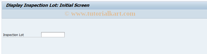 SAP TCode QA03 - Display inspection lot