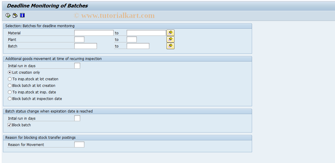 SAP TCode QA07 - Trigger for recurring inspection