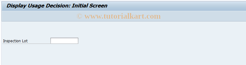 SAP TCode QA13 - Display usage decision