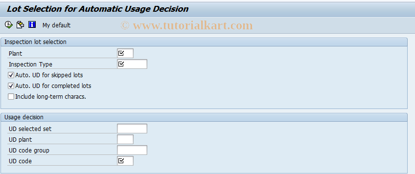 SAP TCode QA19 - Automatic usage decision
