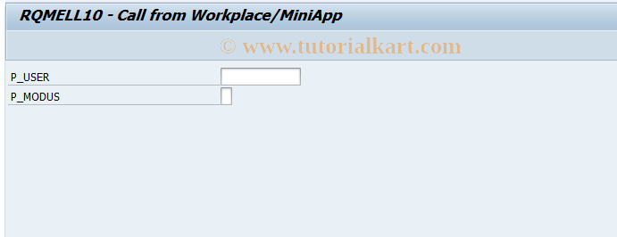 SAP TCode QA32WP - QA32 -Call from Workplace/MiniApp