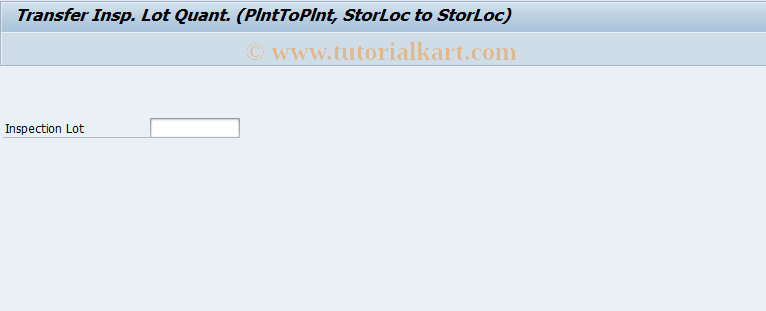 SAP TCode QAC2 - Transfer stock to inspection lot