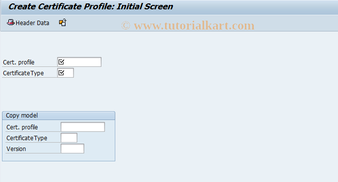 SAP TCode QC01 - Create certificate profile