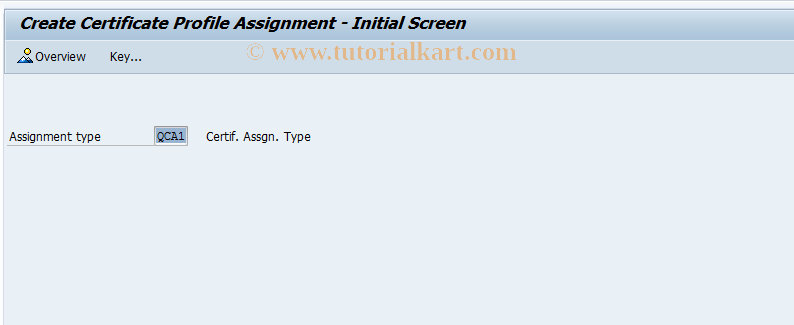 SAP TCode QC11 - Create certificate profile assignment