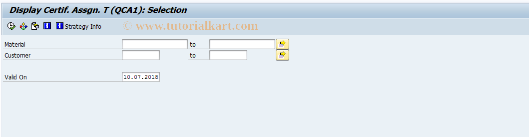 SAP TCode QC17 - Display certificate profile assignment