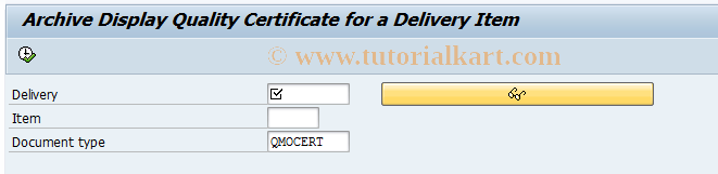 SAP TCode QC31 - Archive display: Delivery item