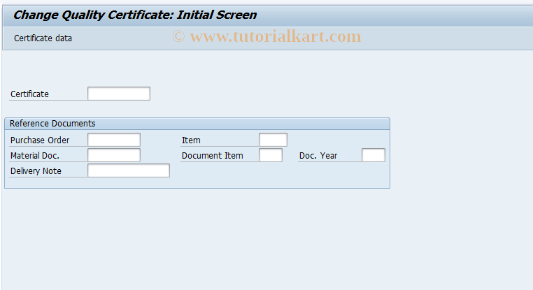 SAP TCode QC52 - Change certificate in procurement