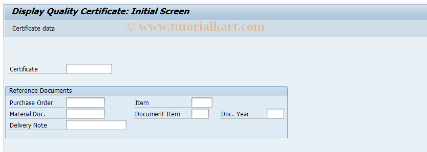 SAP TCode QC53 - Display certificate in procurement