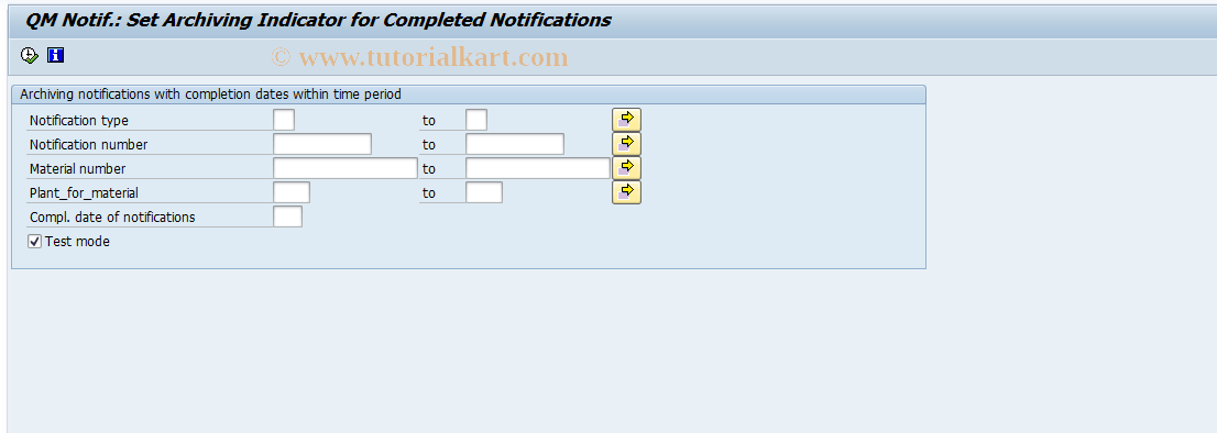 SAP TCode QD21 - Mark completed notifications