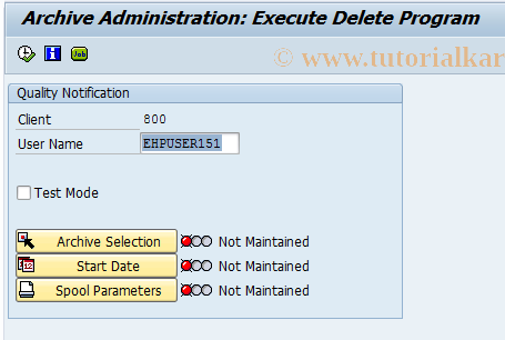 SAP TCode QD24 - Archiving Notifications: Delete