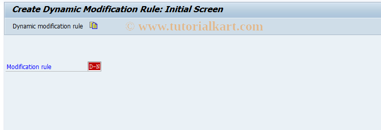 SAP TCode QDR1 - Create dynamic modification rule