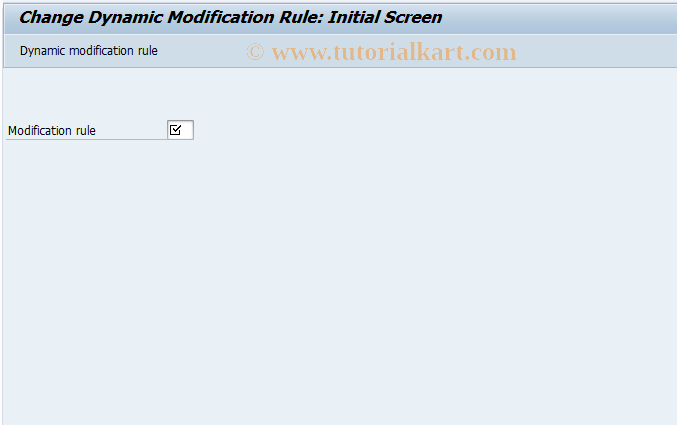 SAP TCode QDR2 - Change dynamic modification rule
