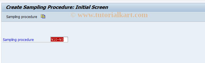 SAP TCode QDV1 - Create sampling procedure