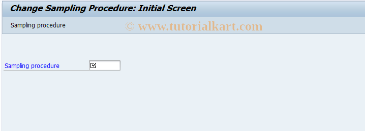 SAP TCode QDV2 - Change sampling procedure