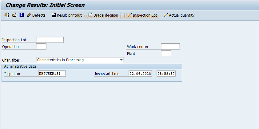 SAP TCode QE02 - Change characteristic results