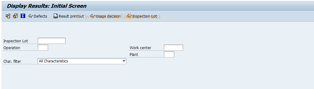 SAP TCode QE03 - Display characteristic results