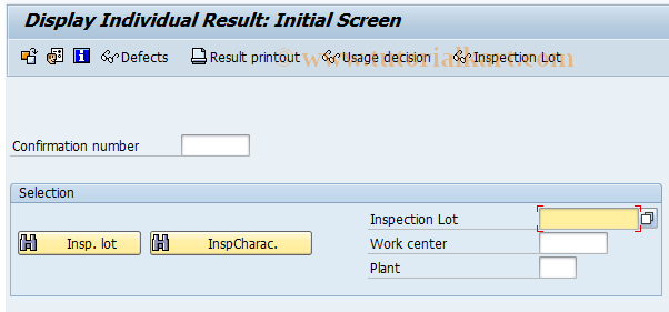 SAP TCode QE09 -  Individual display of characteristic result