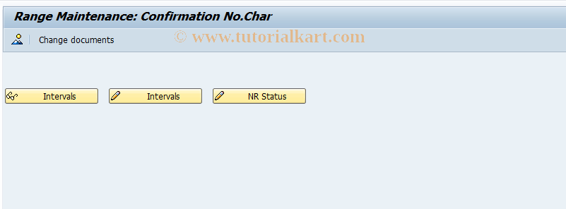 SAP TCode QE29 - Number Range Maintenance : Conf. Number for Char