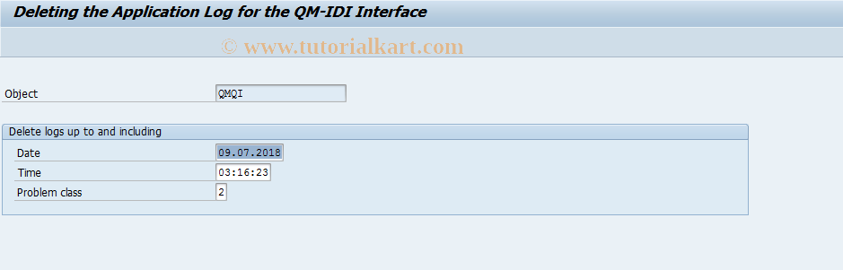 SAP TCode QEI2 - Deleting QM Interfaces Application Log