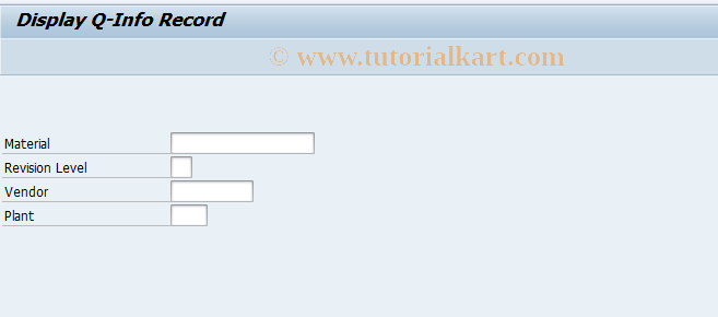 SAP TCode QI03 - Display quality information - purchasing