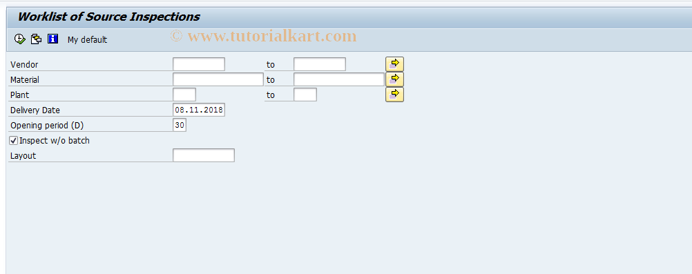 SAP TCode QI07 - Incoming inspection and open purchase orders
