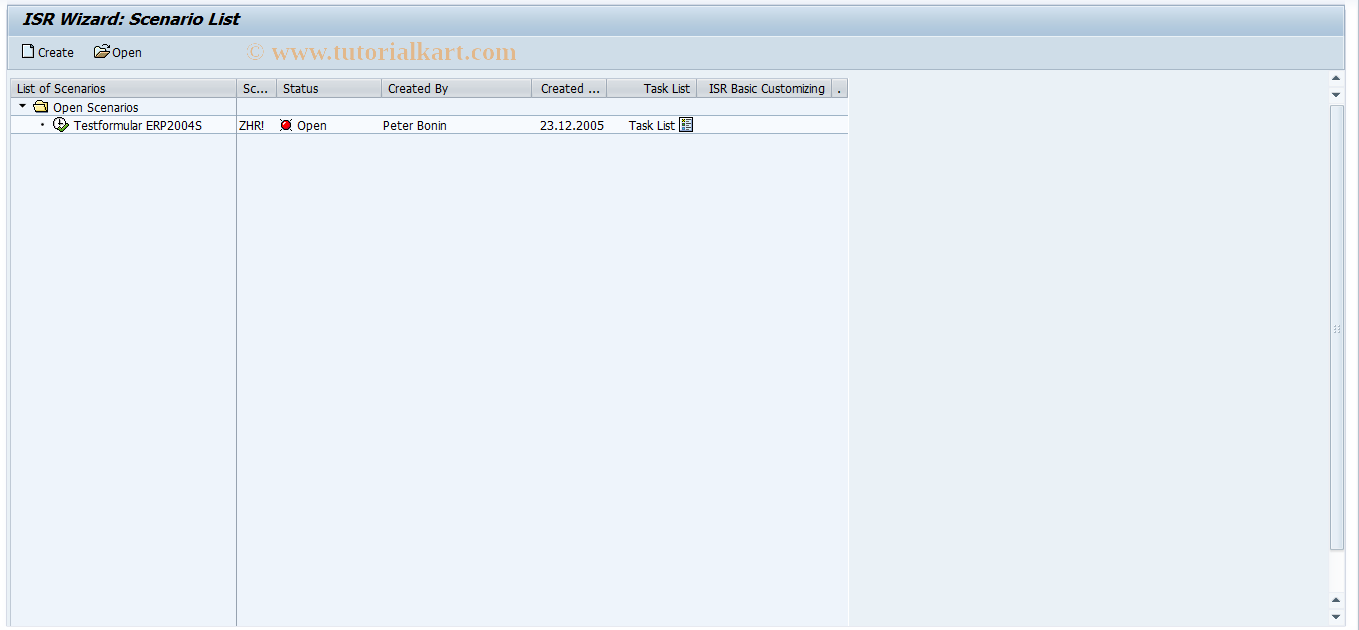 SAP TCode QISRLIST - ISR Wizard: List of Scenarios