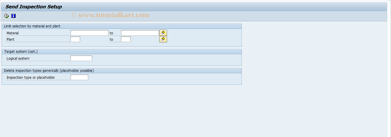 SAP TCode QL11 - Mat: Distribute Inspection Setup-ALE