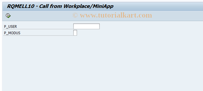 SAP TCode QM10WP - QM10 - Call from Workplace/MiniApp